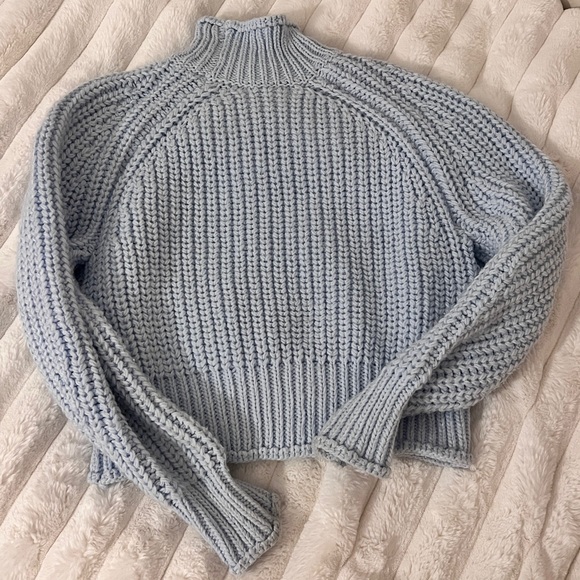 Zara Soft Blue Turtleneck Sweater - Picture 2 of 3